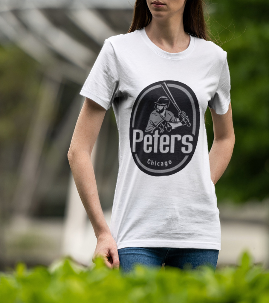 Peters Chicago Baseball Player Illustration White Sox T-Shirt