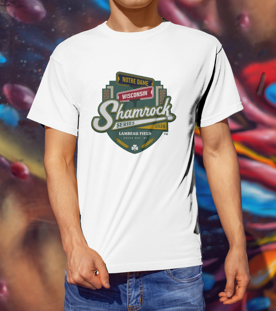 Notre Dame Wisconsin Shamrock Series 2026 Lambeau Field Green Bay WI T-Shirt