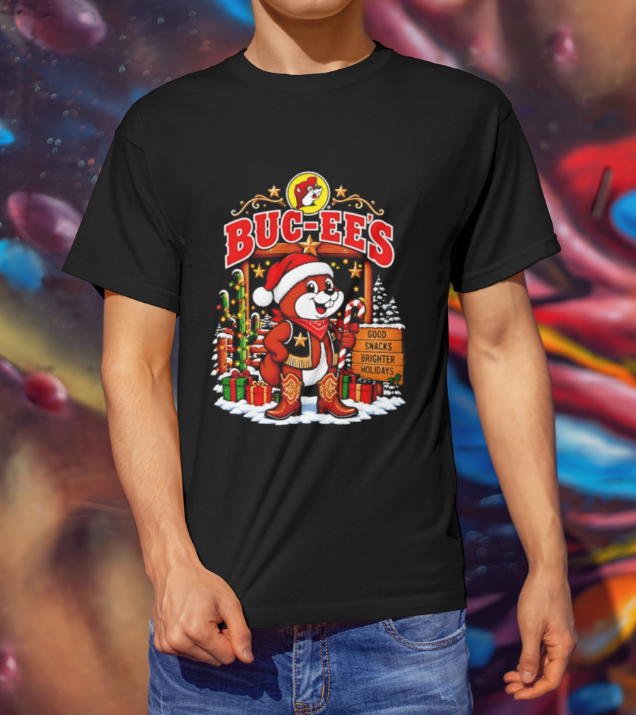 Buc Ee's Sleighs The Holidays Good Snacks Brighter Days Christmas T-Shirt