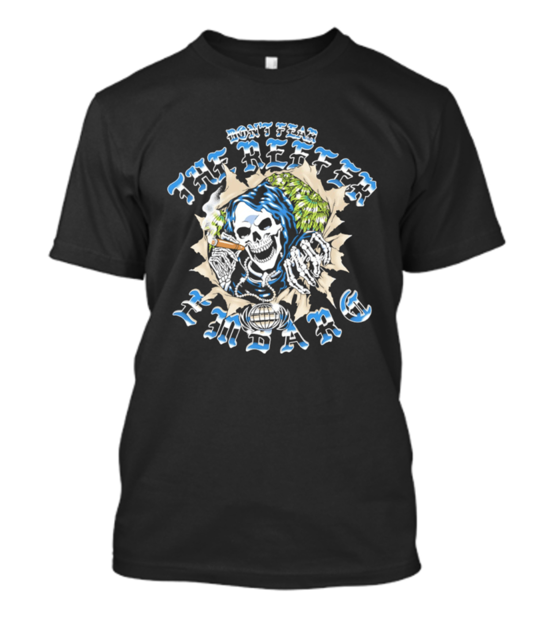 Don't Fear The Reffer Bang Skull Cigar Burst T-Shirt