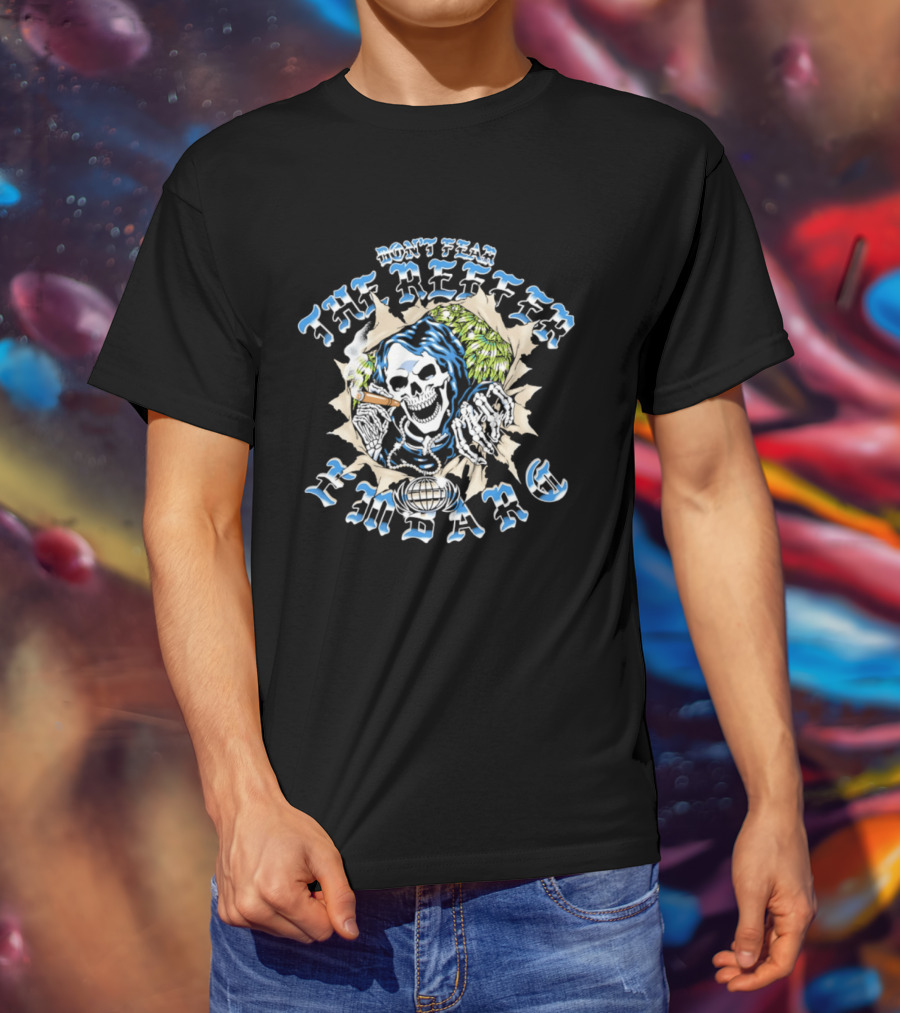 Don't Fear The Reffer Bang Skull Cigar Burst T-Shirt