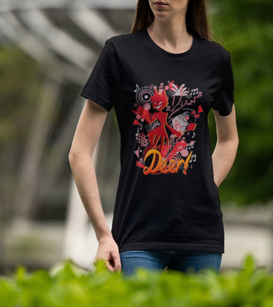 Alastor Hazbin Hotel Deer Music Radio T-Shirt