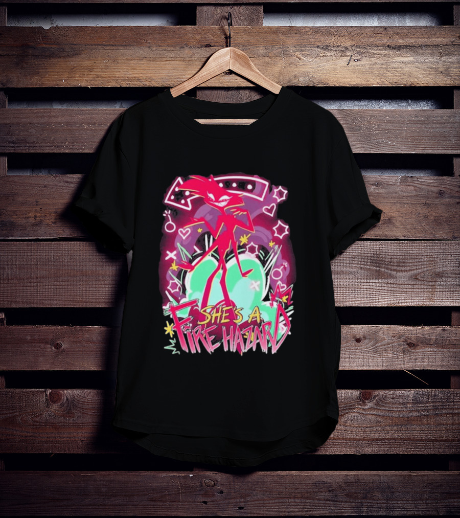 Hazbin Angel Dust She's A Fire Hazard T-Shirt