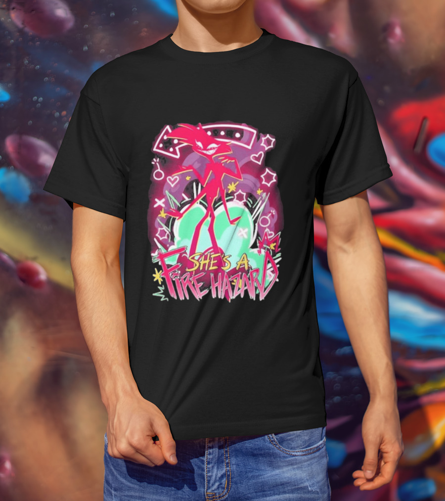 Hazbin Angel Dust She's A Fire Hazard T-Shirt