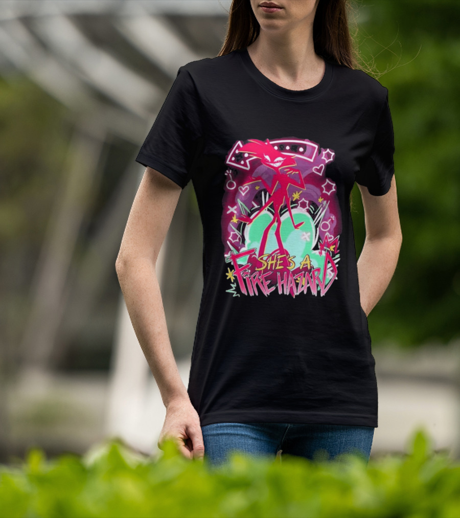 Hazbin Angel Dust She's A Fire Hazard T-Shirt