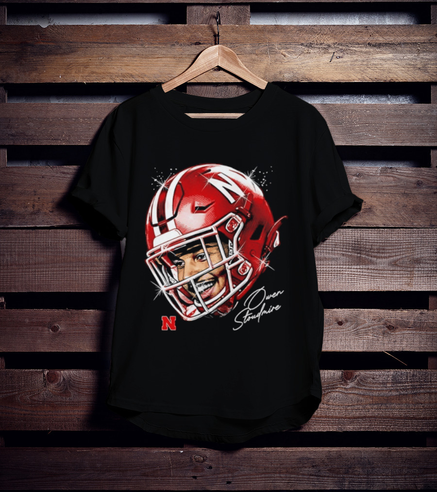 Owen Stoudmire Nebraska Cornhuskers Football Helmet T-Shirt