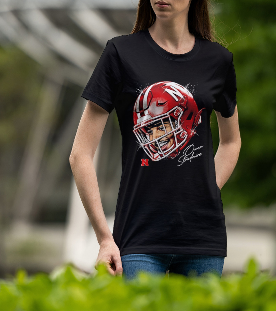 Owen Stoudmire Nebraska Cornhuskers Football Helmet T-Shirt