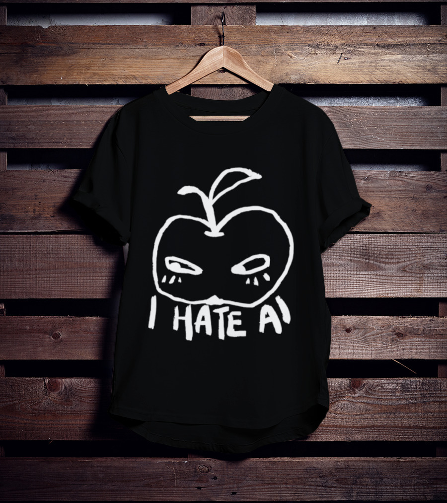 I Hate AI Apple Anti AI Technology Digital T-Shirt