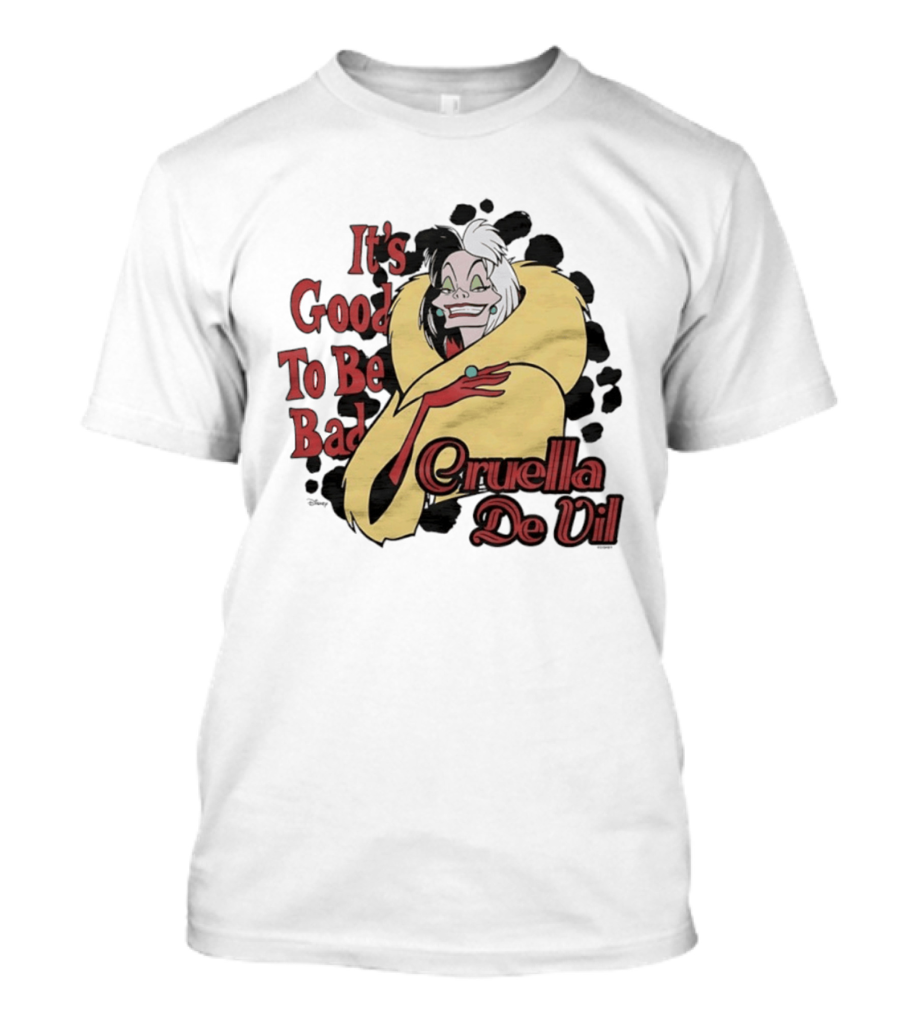 101 Dalmatians Cruella De Vil It's Good To Be Bad Retro Cartoon Villain T-Shirt