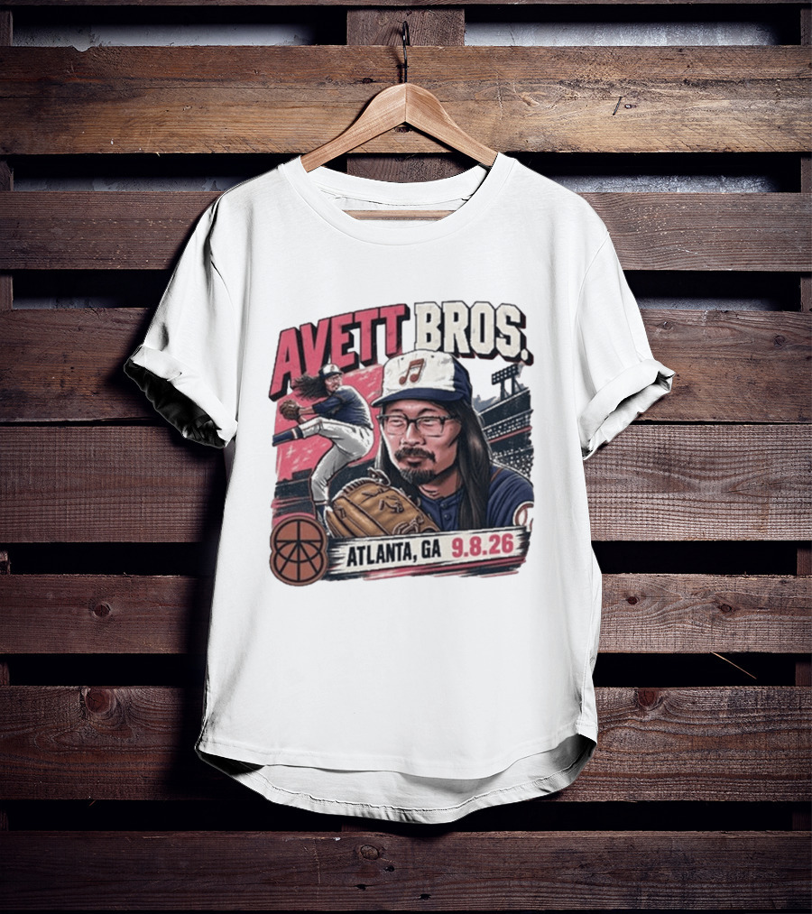 Avett Bros Baseball Themed Atlanta GA Sep 08 2026 Concert T-Shirt