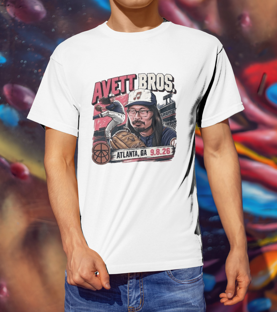 Avett Bros Baseball Themed Atlanta GA Sep 08 2026 Concert T-Shirt