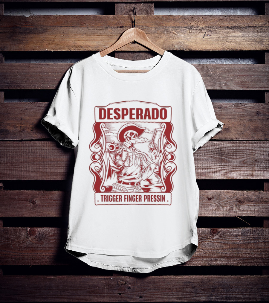 Desperado Trigger Finger Pressing Skeleton T-Shirt