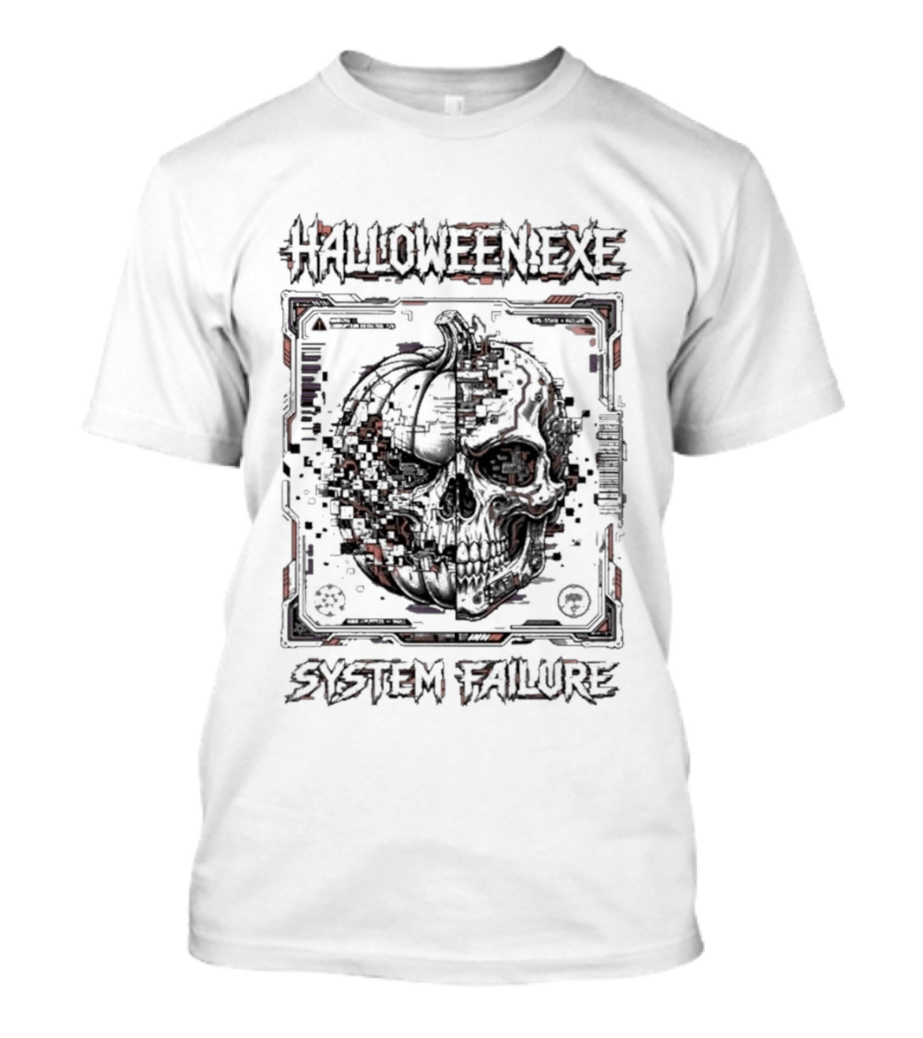 Halloween EXE System Failure Cyberpunk Glitch Horror T-Shirt