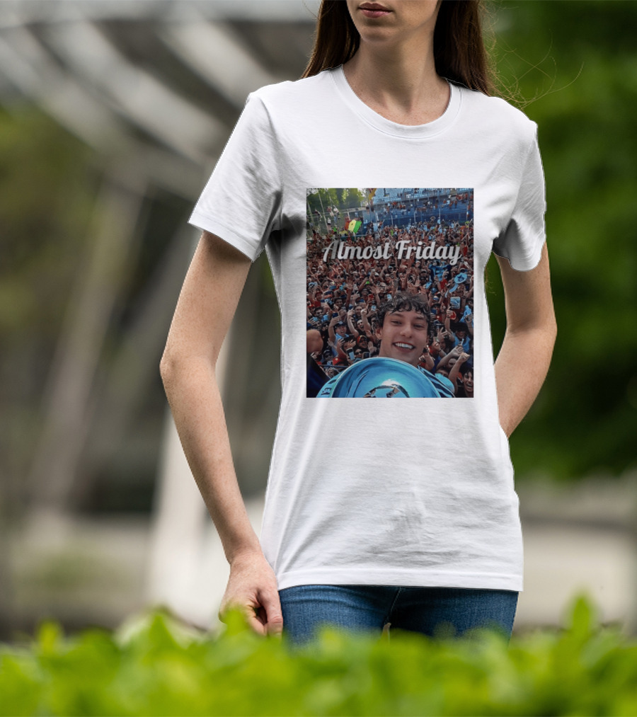 Kimi Antonelli Victory Selfie With Trophy After Winning 2026 Italian Grand Prix At Monza Almost Friday T-Shirt
