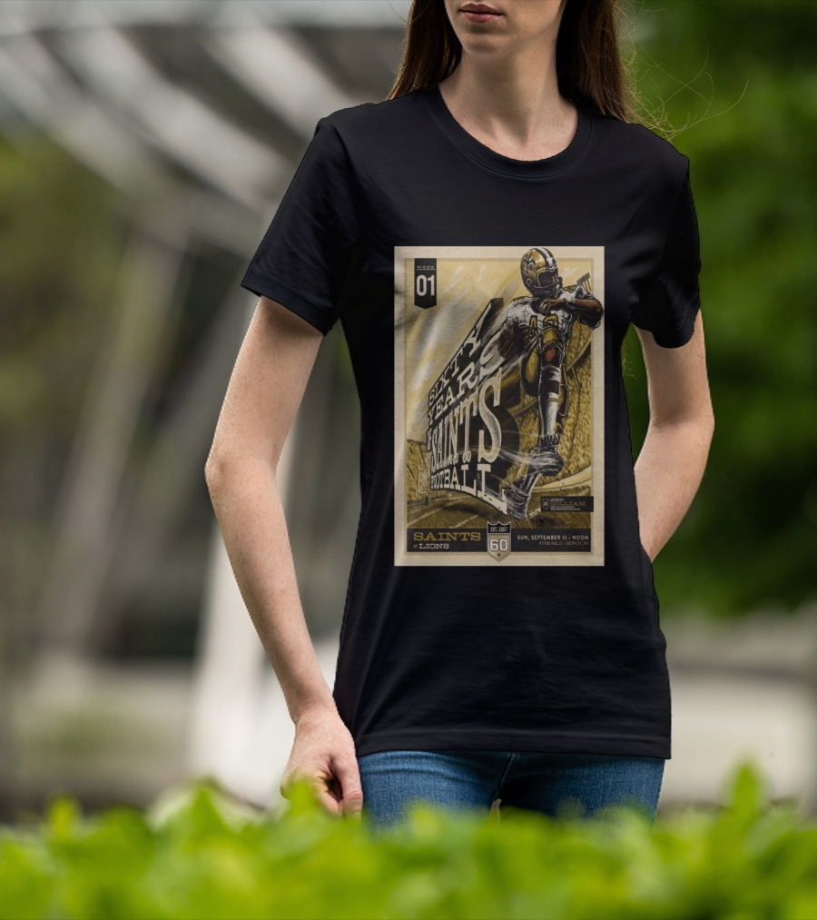 New Orleans Saints Vs Detroit Lions 60th Anniversary John Gilliam Tribute September 13 2026 Ford Field T-Shirt
