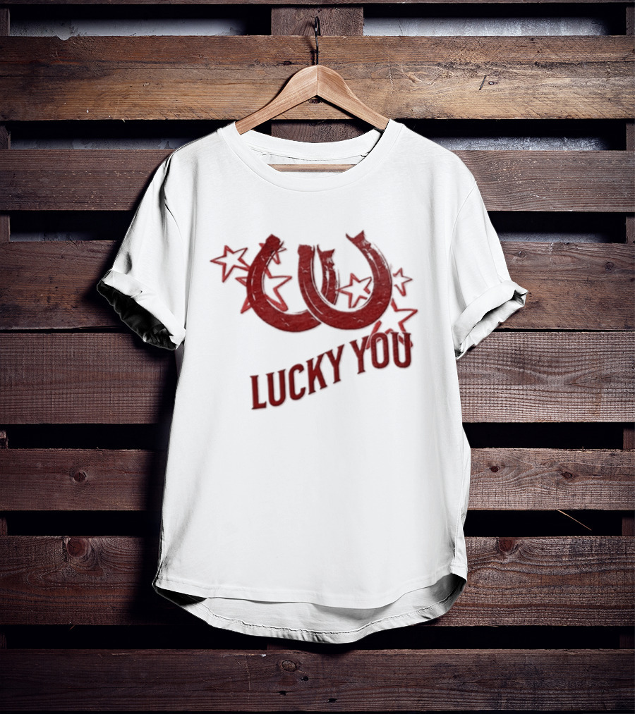 Lucky You Two Horseshoes Stars T-Shirt