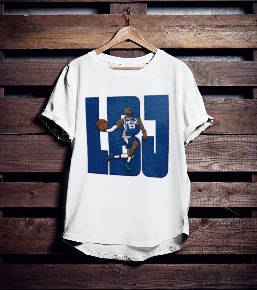 Philadelphia 76ers LBJ 23 Dribbling Basketball Caricature T-Shirt