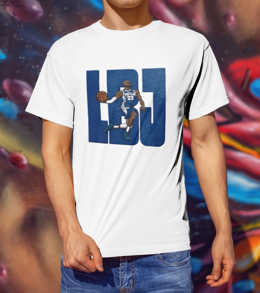 Philadelphia 76ers LBJ 23 Dribbling Basketball Caricature T-Shirt