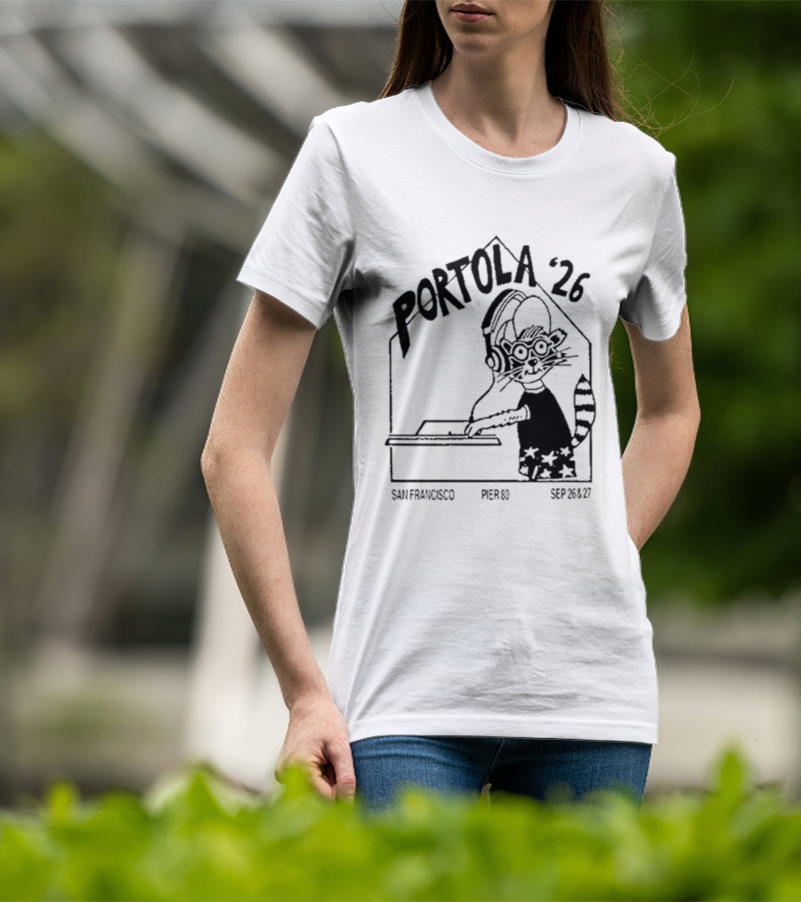 Portola 2026 San Francisco Festival DJ Cat T-Shirt