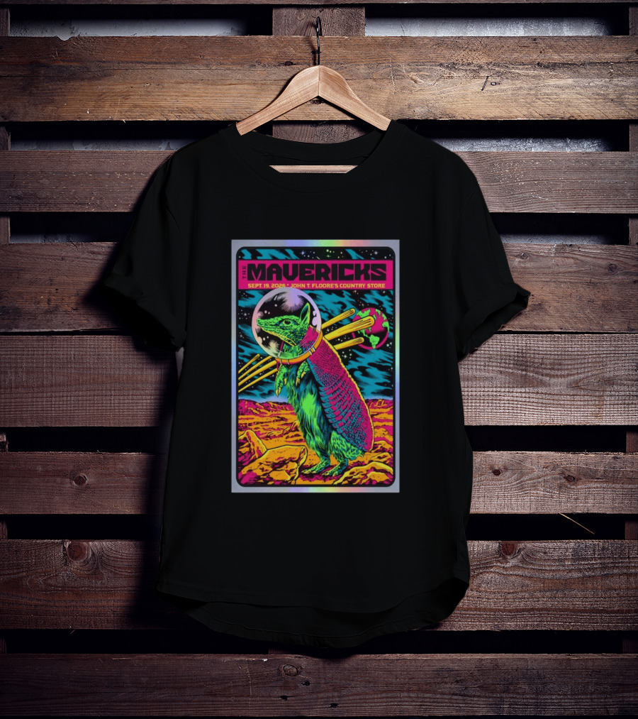 The Mavericks Sep 19 2026 Cosmic Armadillo Event John Floore Country Store Helotes TX T-Shirt
