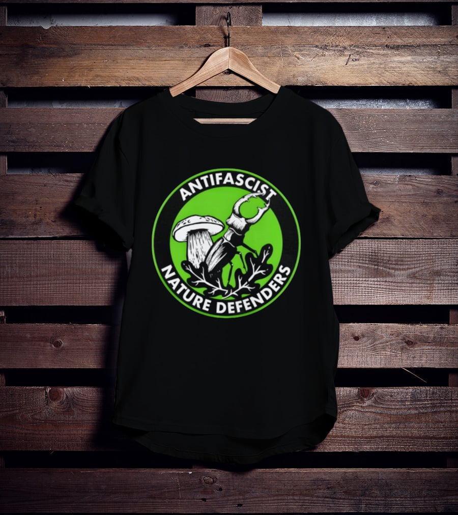 Antifascist Nature Defenders Mushroom Beetle T-Shirt