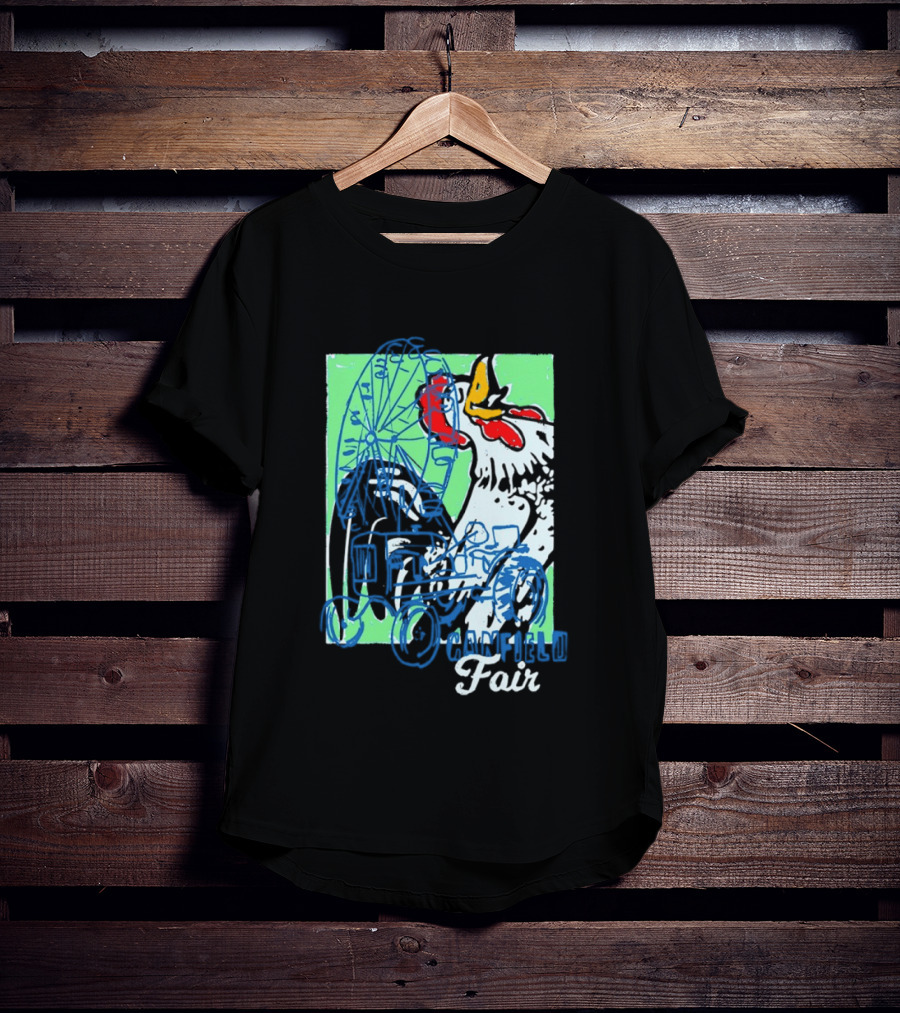 Canfield Fair Rooster Tractor Ferris Wheel Paint T-Shirt