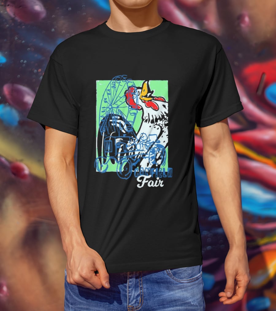 Canfield Fair Rooster Tractor Ferris Wheel Paint T-Shirt