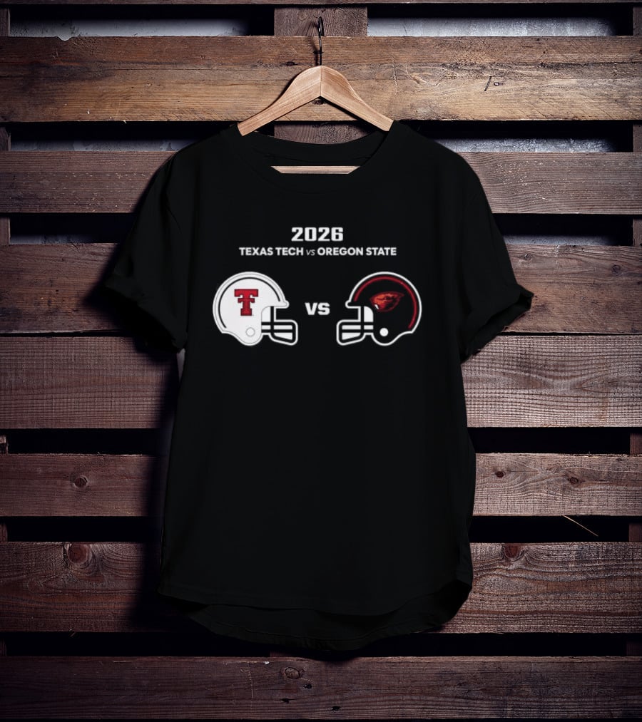 2026 Texas Tech Vs Oregon State Football Matchup Helmets T-Shirt