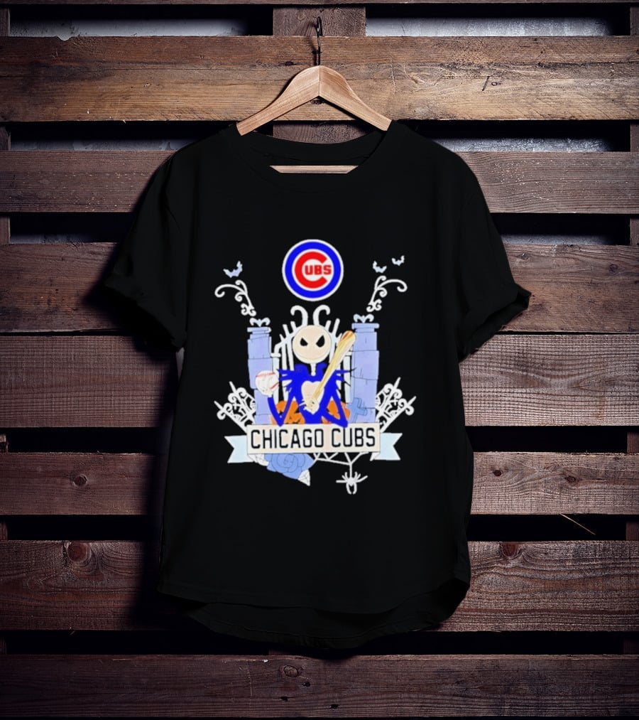Chicago Cubs Halloween 2026 Jack Skellington Collaboration T-Shirt