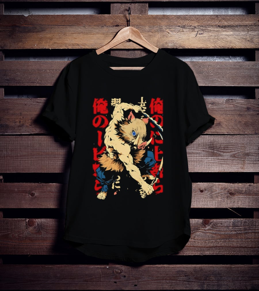 Inosuke Hashibira Beast Breathing Kanji Art Demon Slayer Anime T-Shirt