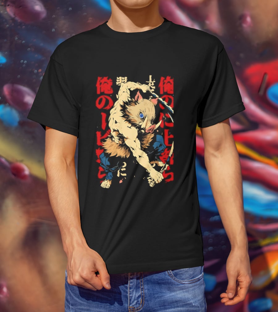 Inosuke Hashibira Beast Breathing Kanji Art Demon Slayer Anime T-Shirt