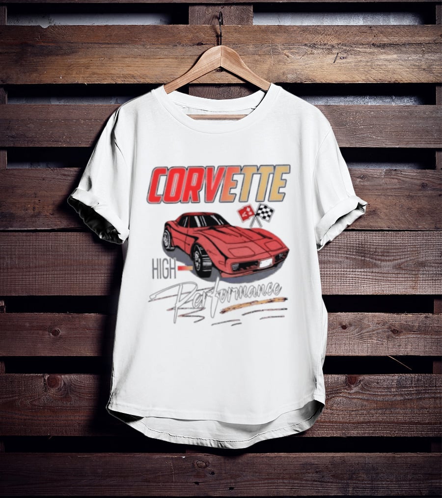 Corvette High Performance Chevrolet Sports Car Red Classic Vehicle T-Shirt