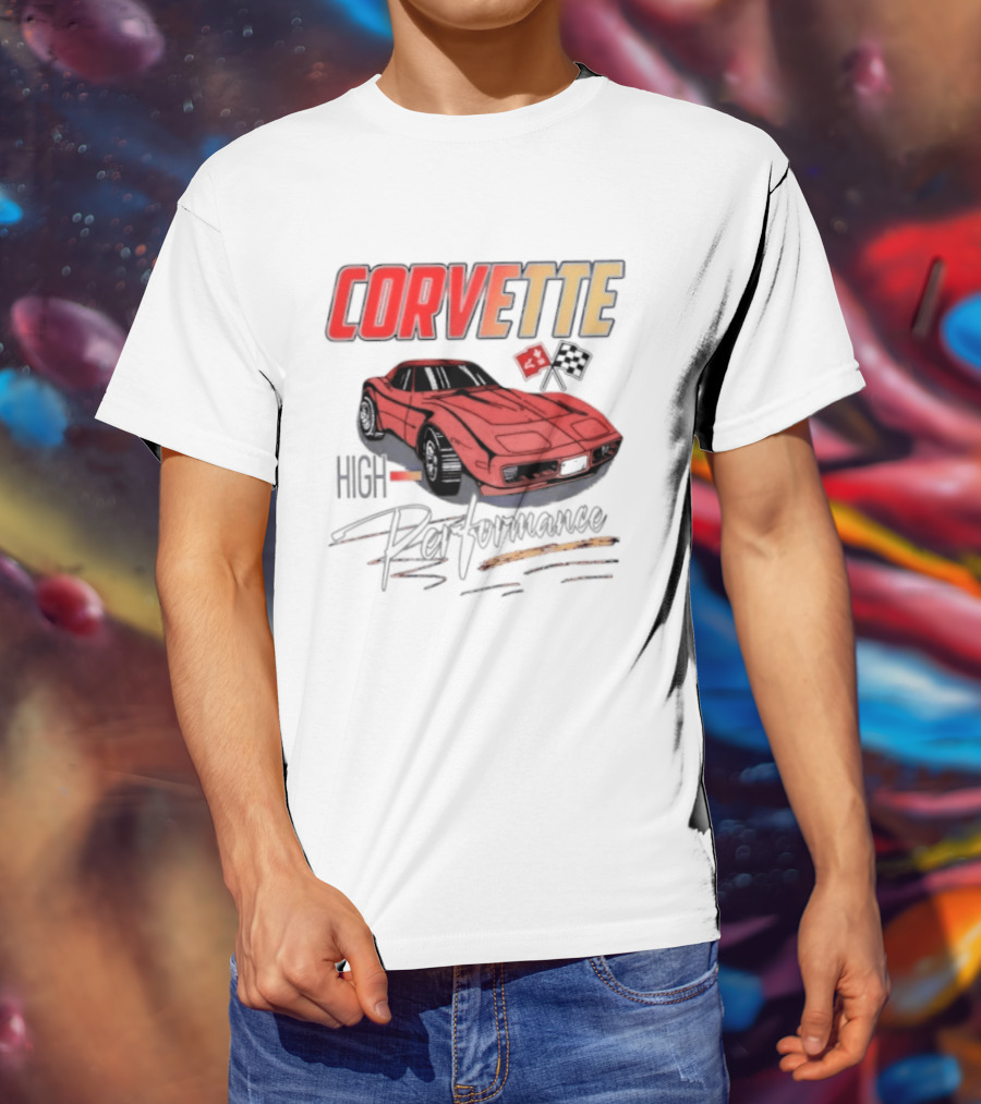 Corvette High Performance Chevrolet Sports Car Red Classic Vehicle T-Shirt