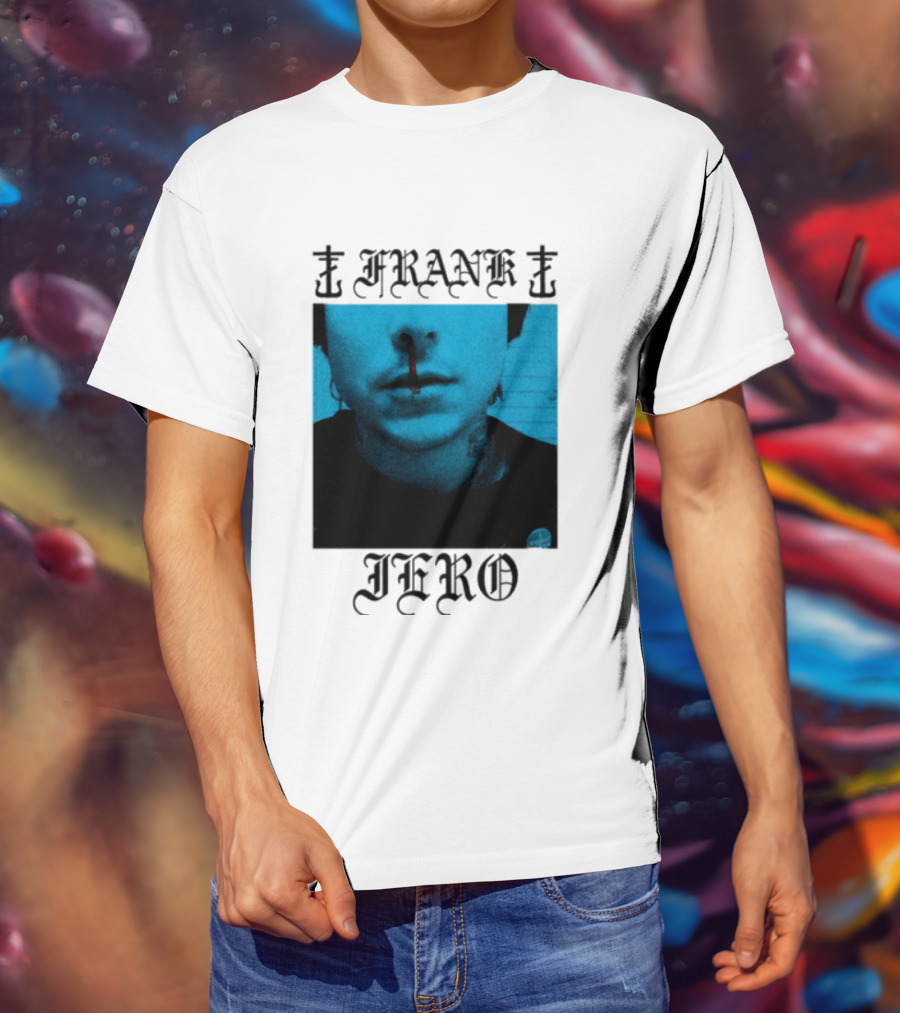 FRANK IERO Bloody Nose Blue White T-Shirt