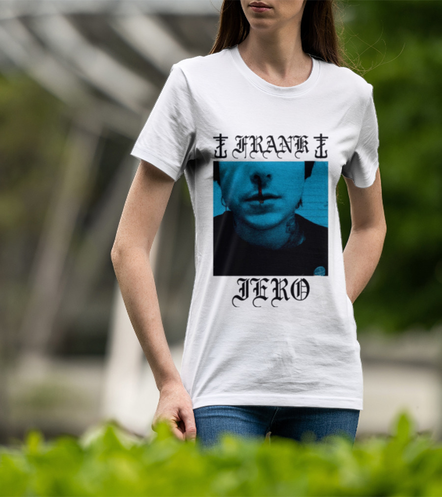 FRANK IERO Bloody Nose Blue White T-Shirt