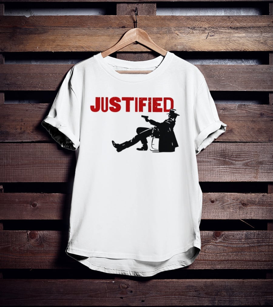 JUSTIFIED Cowboy Silhouette With Gun T-Shirt