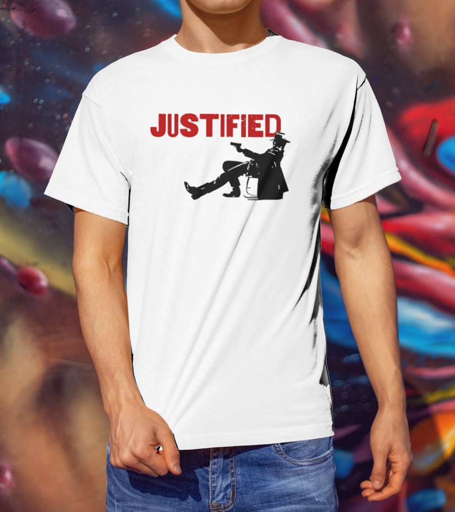 JUSTIFIED Cowboy Silhouette With Gun T-Shirt