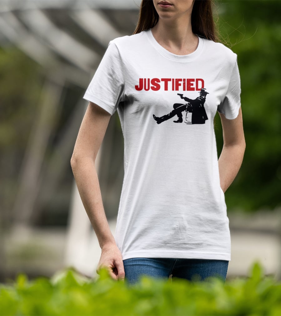 JUSTIFIED Cowboy Silhouette With Gun T-Shirt