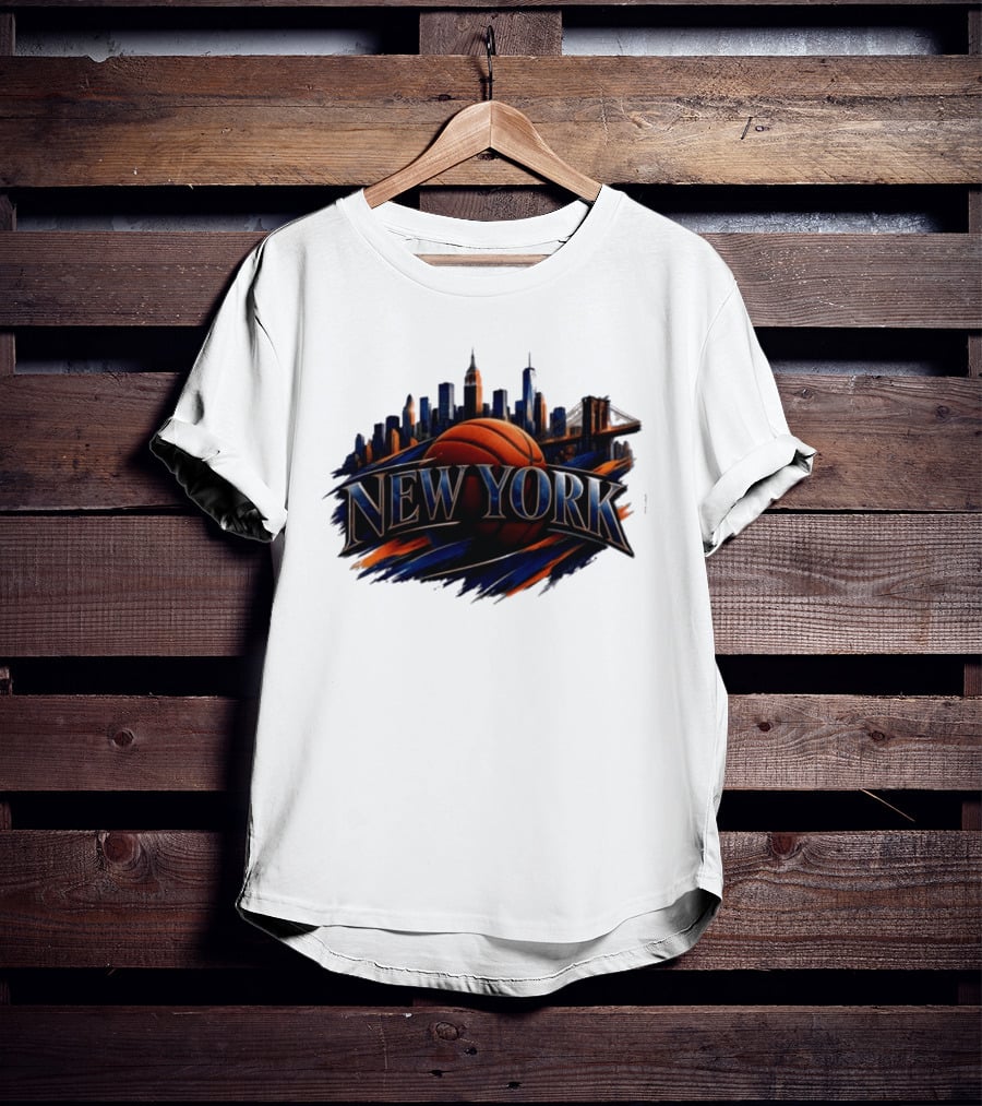 New York Basketball Skyline Cityscape T-Shirt