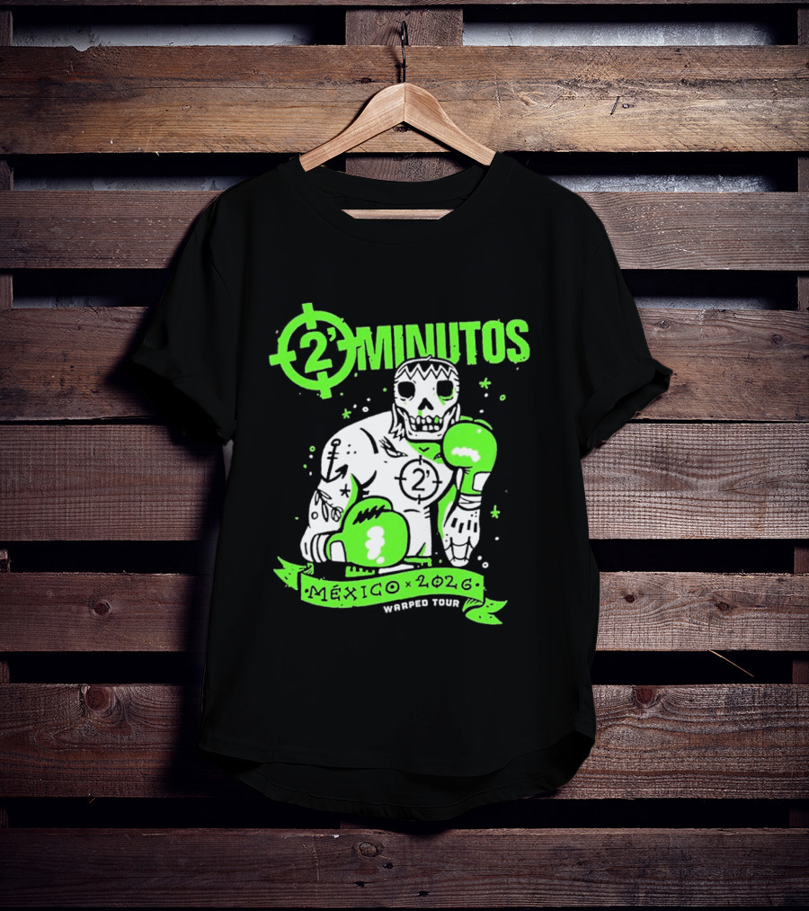 2 Minutos Mexico 2026 Skeleton Boxer Warped Tour T-Shirt