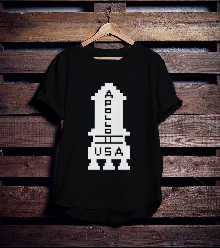 Apollo USA Rocket NASA Pixel T-Shirt