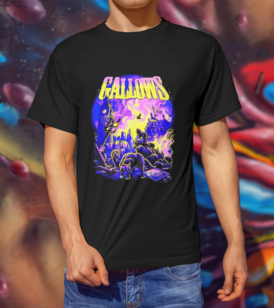 Gallows London Big Ben Wolf Apocalypse Urban Chaos Scene T-Shirt