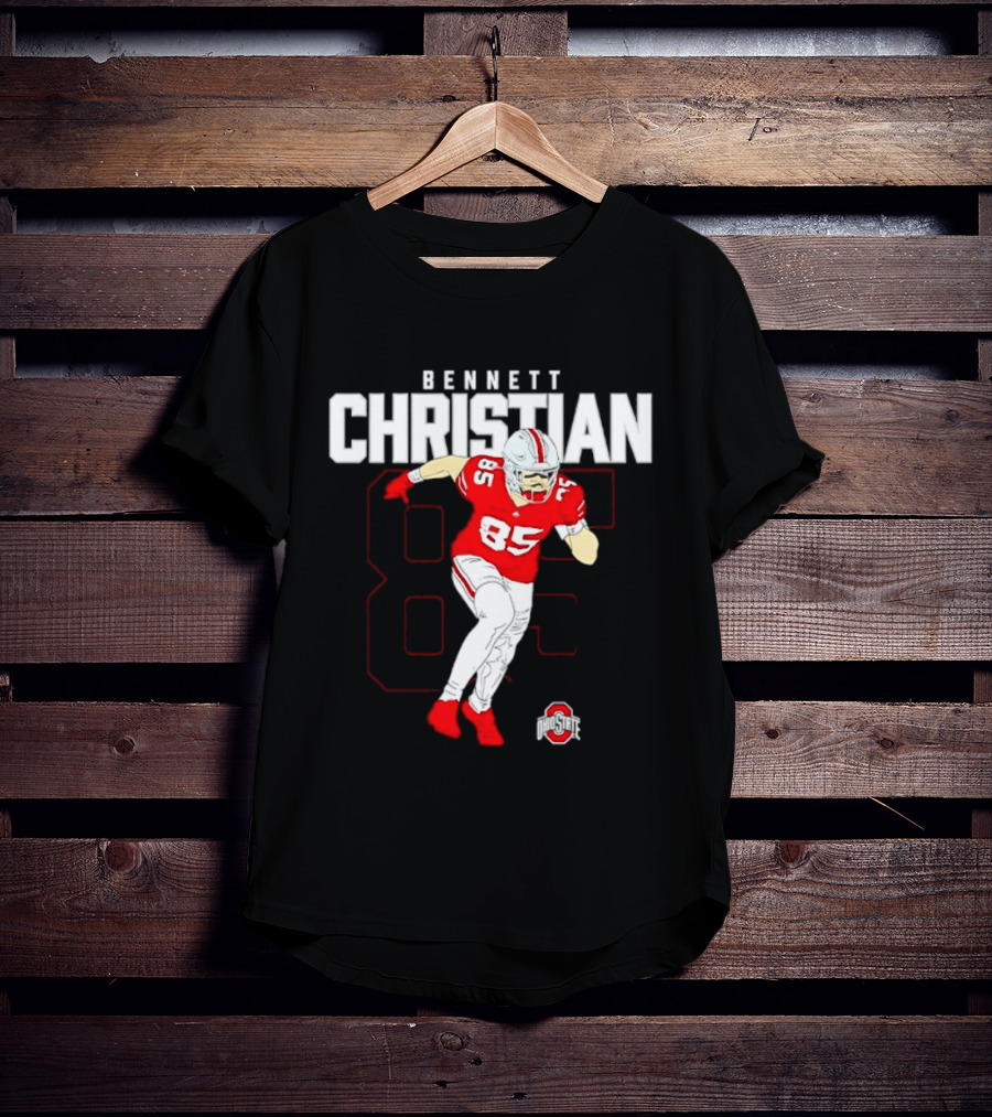 Bennett Christian 85 Ohio State Buckeyes Football Player Caricature T-Shirt