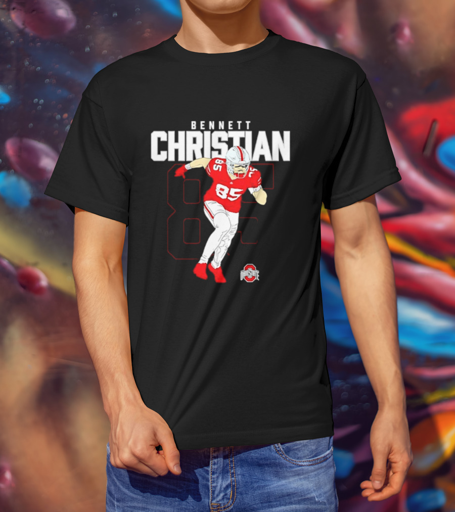 Bennett Christian 85 Ohio State Buckeyes Football Player Caricature T-Shirt