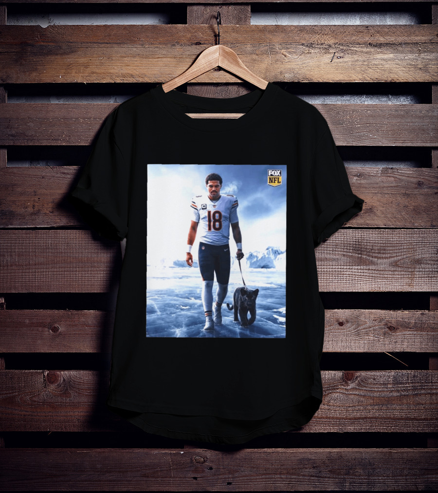 Chicago Bears Caleb Williams Black Panther NFL Ice Walk T-Shirt