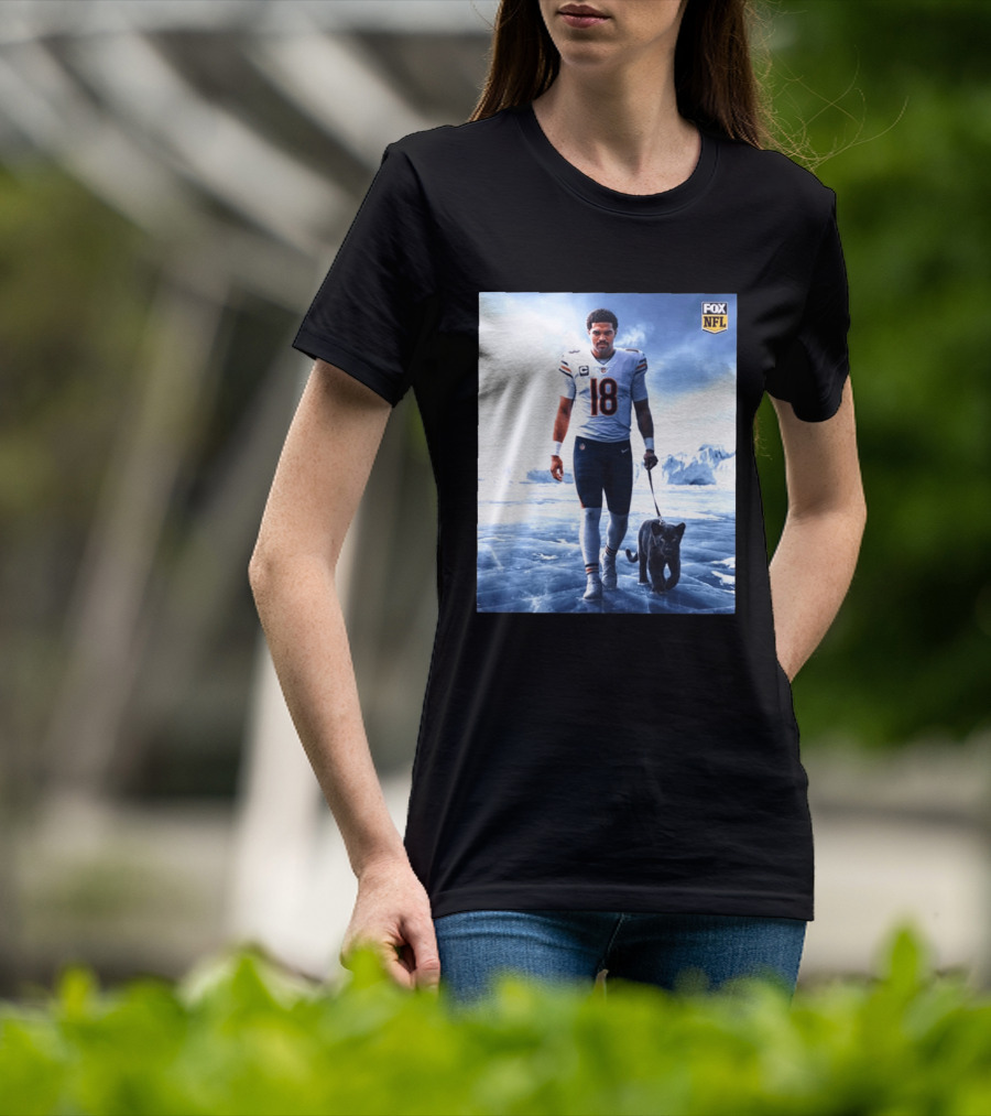 Chicago Bears Caleb Williams Black Panther NFL Ice Walk T-Shirt