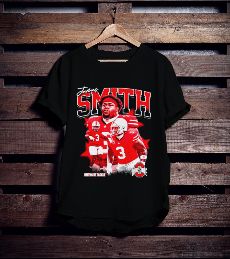 James Smith 3 Defensive Tackle Ohio State Buckeyes NCAA Player T-Shirt