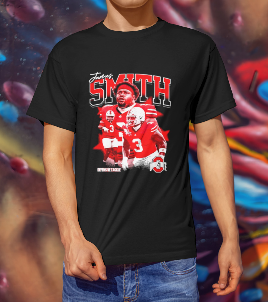 James Smith 3 Defensive Tackle Ohio State Buckeyes NCAA Player T-Shirt