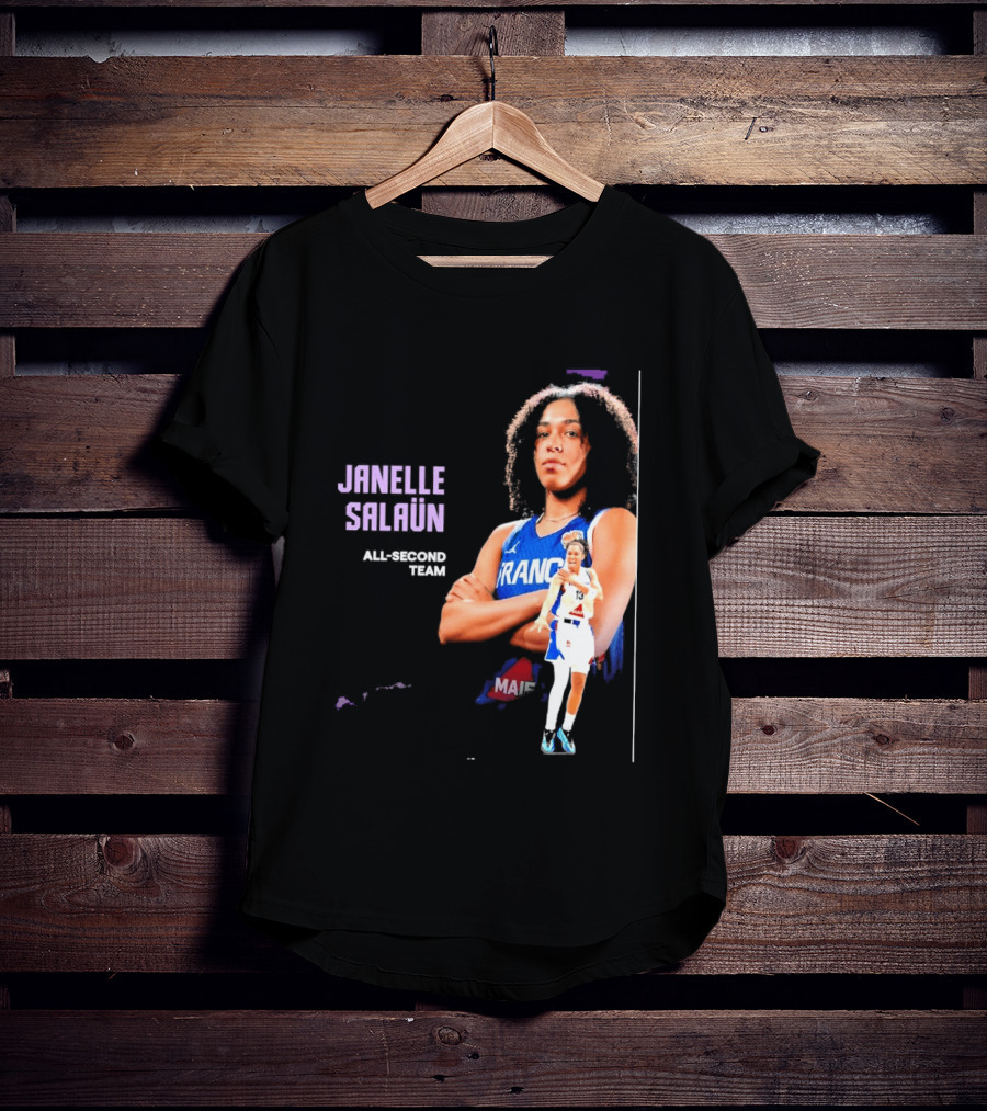Janelle Salaun France Basketball All Second Team Player T-Shirt