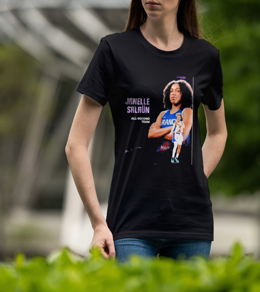 Janelle Salaun France Basketball All Second Team Player T-Shirt